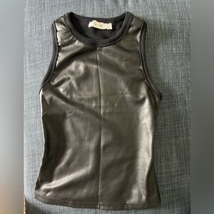 RD Style Faux Leather Tank Top